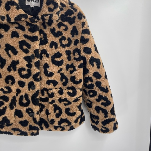 APPARIS Animal Print Leopard cheetah Faux Fur Fleece Teddy Jacket size xs - Picture 6 of 15